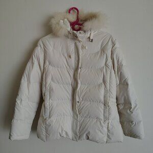 Women's Puffer Jacket with Removable Fur-lined Hood